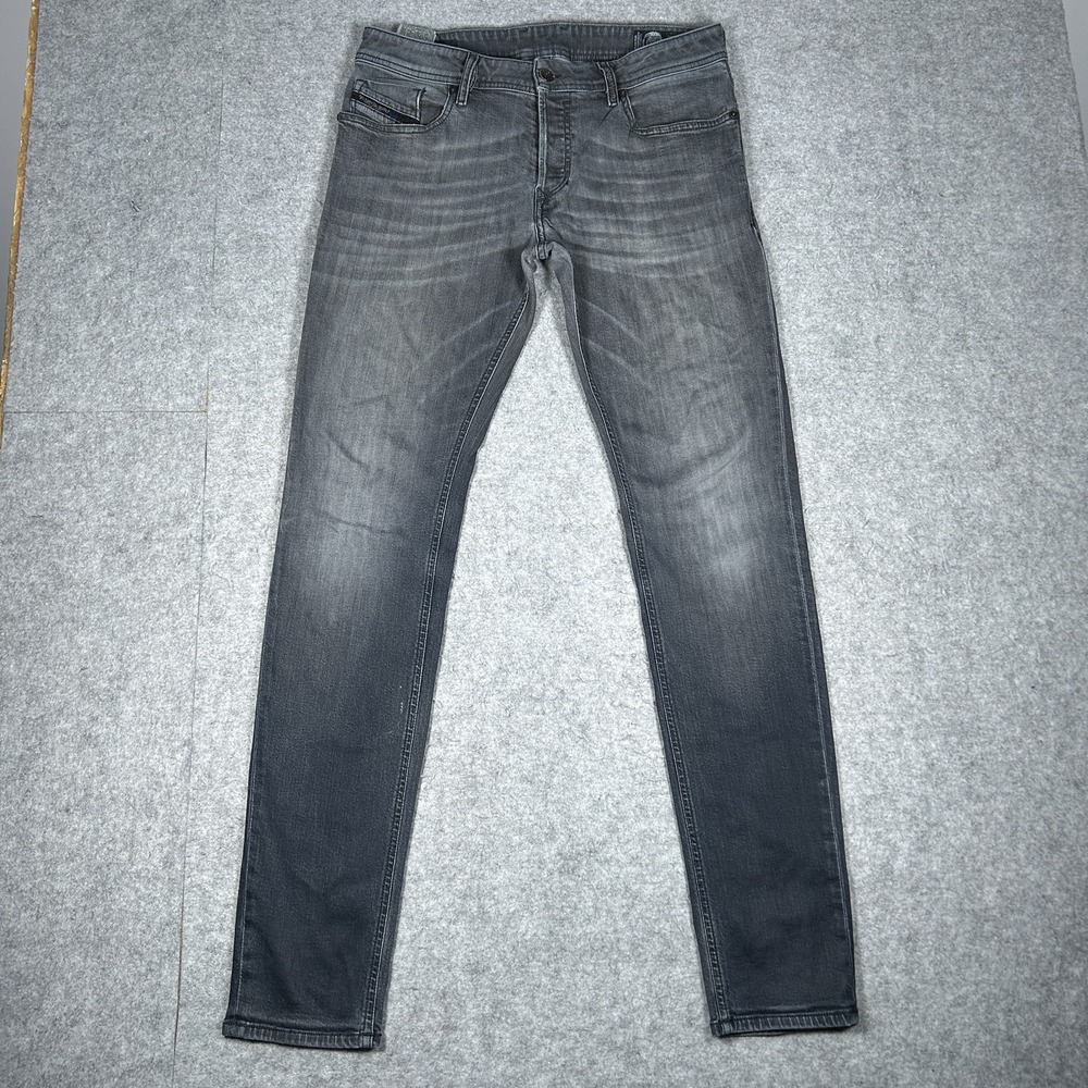 Diesel Denim Jeans Mens 33x32(32x32) Grey Skinny Faded Wash Stretch Slim Fit